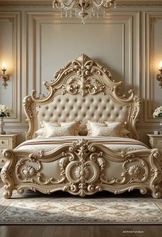 Tempat Tidur Jati Desain Mewah