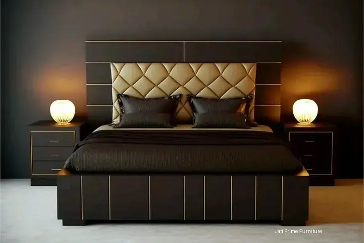 Tempat Tidur Jati Desain Elegan, Dipan Kayu Jati Model Terbaru