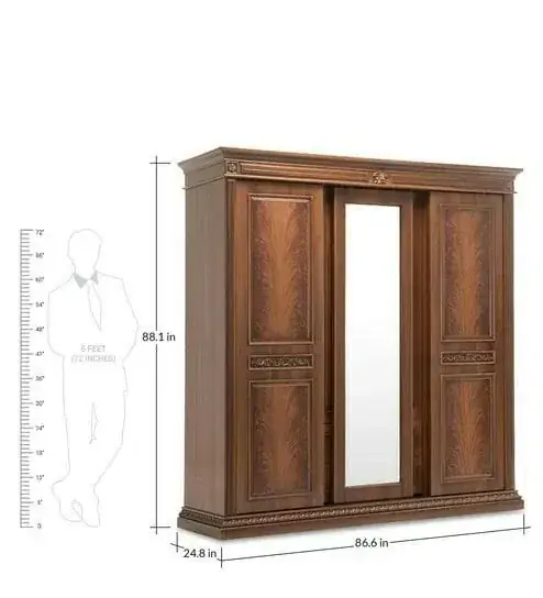 Lemari Pakaian 3 Pintu Kayu Jati